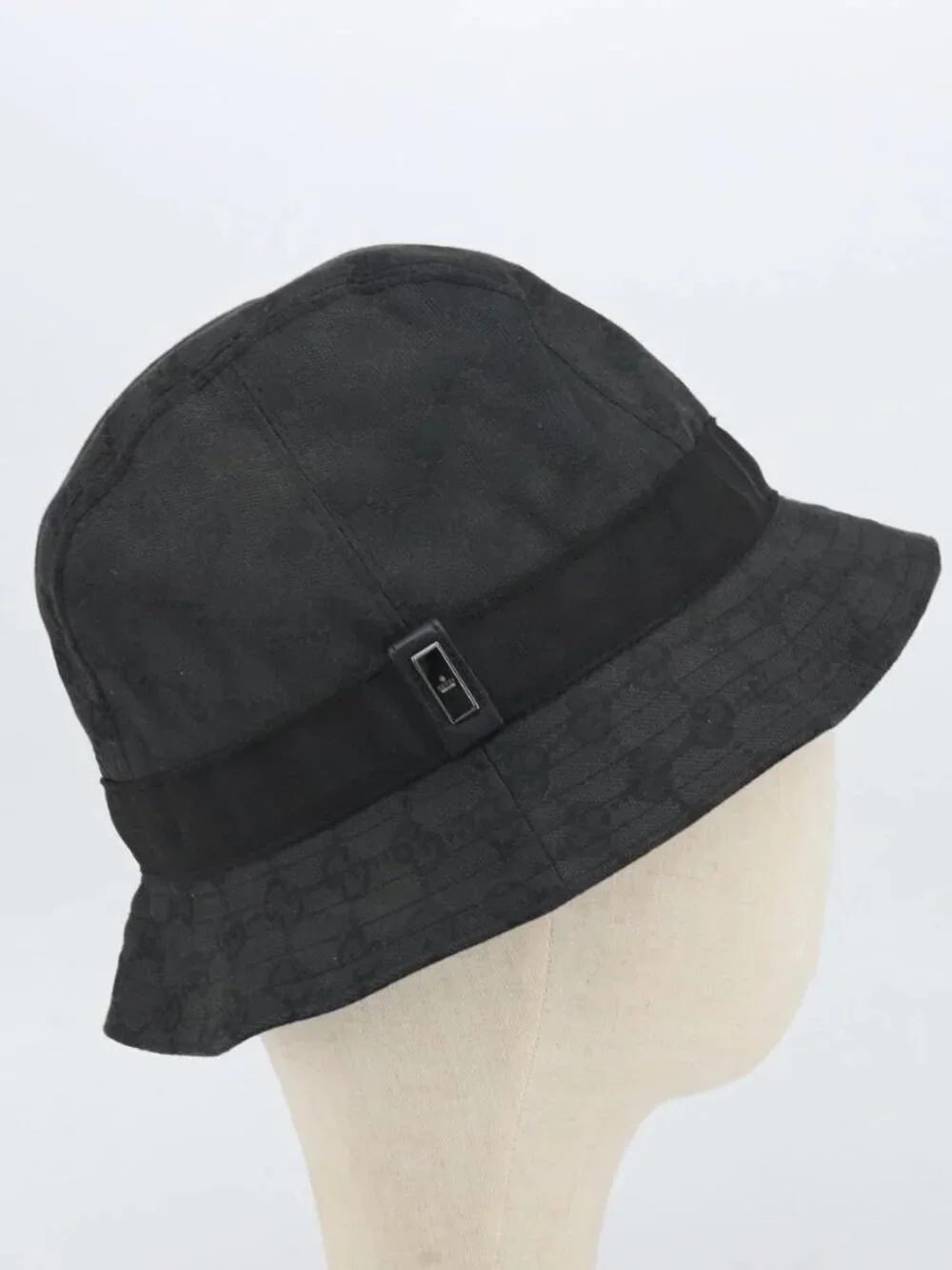 GUCCI GG Canvas Bucket Hat L Black Auth hk3506